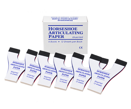 House Brand Articulating Paper Horseshoe, Blue/Red (Box of 6 books) (Detail)