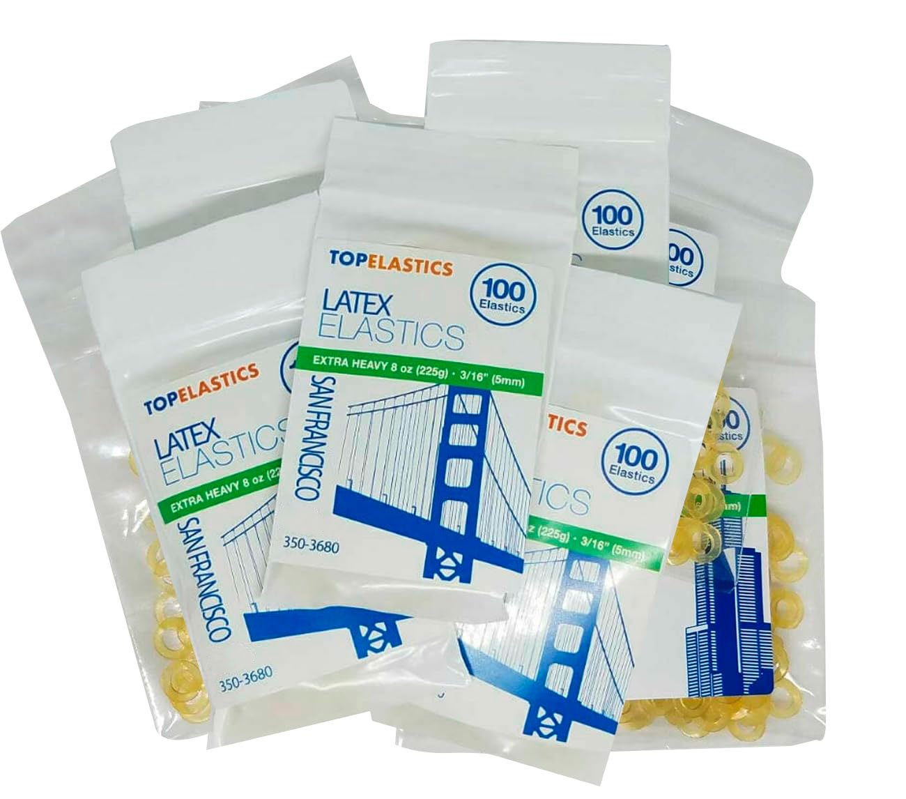 AZDENT Orthodontic Elastic Rubber Bands | 5000Pcs/Box | 15 Sizes For Braces | Latex Dental Elastics