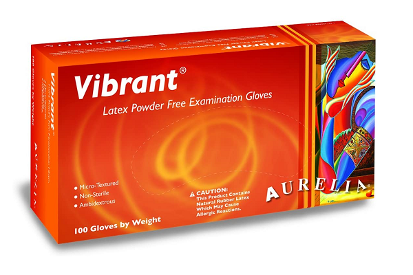 Aurelia® Vibrant Latex Powder Free  Examination Gloves