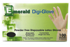 Emerald Digi-Glove Powder Free Latex Gloves 100/Box