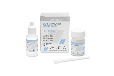 Master-Dent Dentonics Permanent Glass Ionomer Liner Dental Luting Cement Kit 11-000 - First Choice Dental Supplies