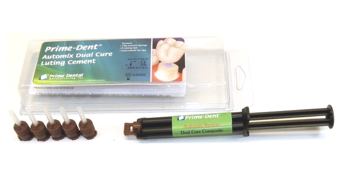 Prime-Dent Dual Cure Automix Dental Luting Cement 1 Syringe Kit A2/Natural Shade 100-101 - First Choice Dental Supplies