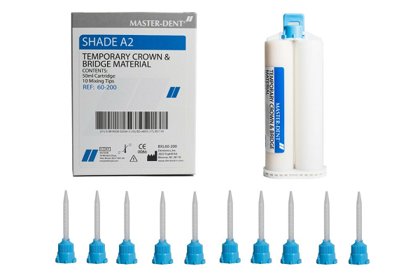 Master -Dent Dentonics Temporary Crown & Bridge Material Shade A2 Automix 50ml Cartridge Dental - First Choice Dental Supplies